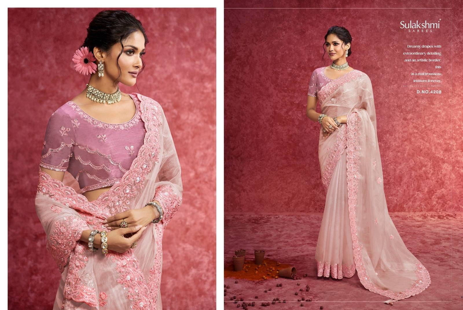  Ambika By Sulakshmi 4201 To 4209 Series Indian Traditional Wear Collection Fancy Colorful Party Wear Soft Silk Saree At Wholesale Price